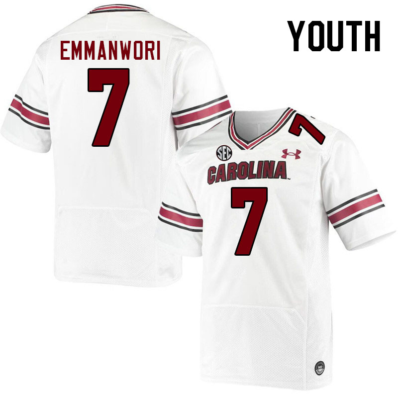 Youth #7 Nick Emmanwori South Carolina Gamecocks College Football Jerseys Stitched-White